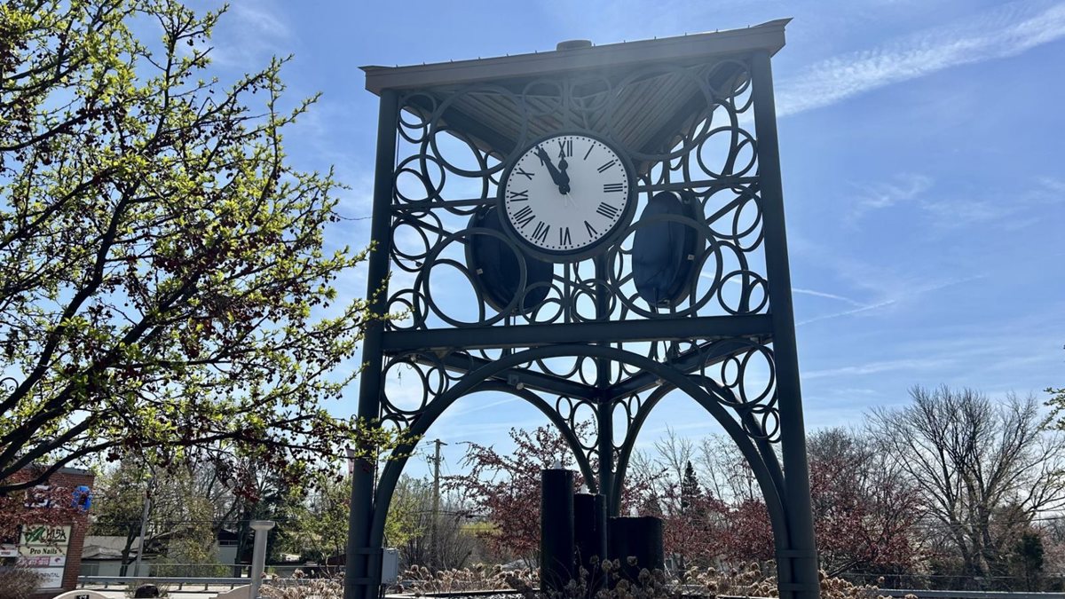 The Darien's Clock Tower in Spring