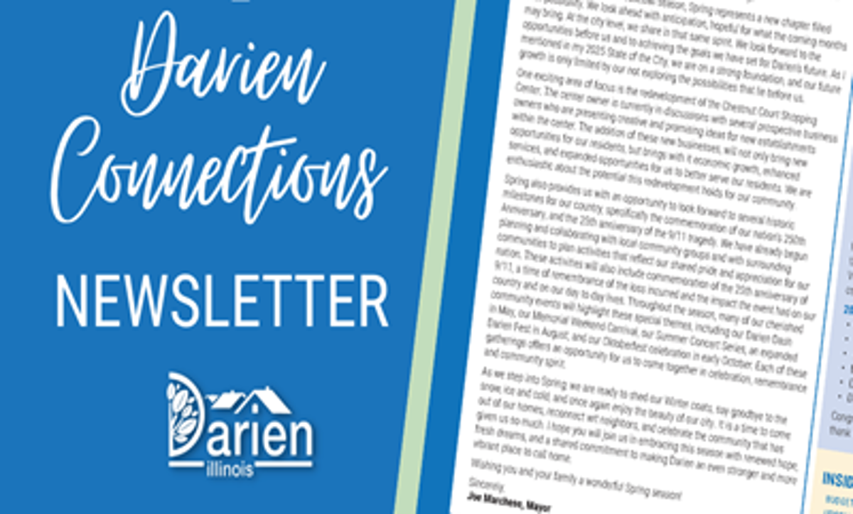 Featured image of Darien Connections Newsletter is in Mailboxes!